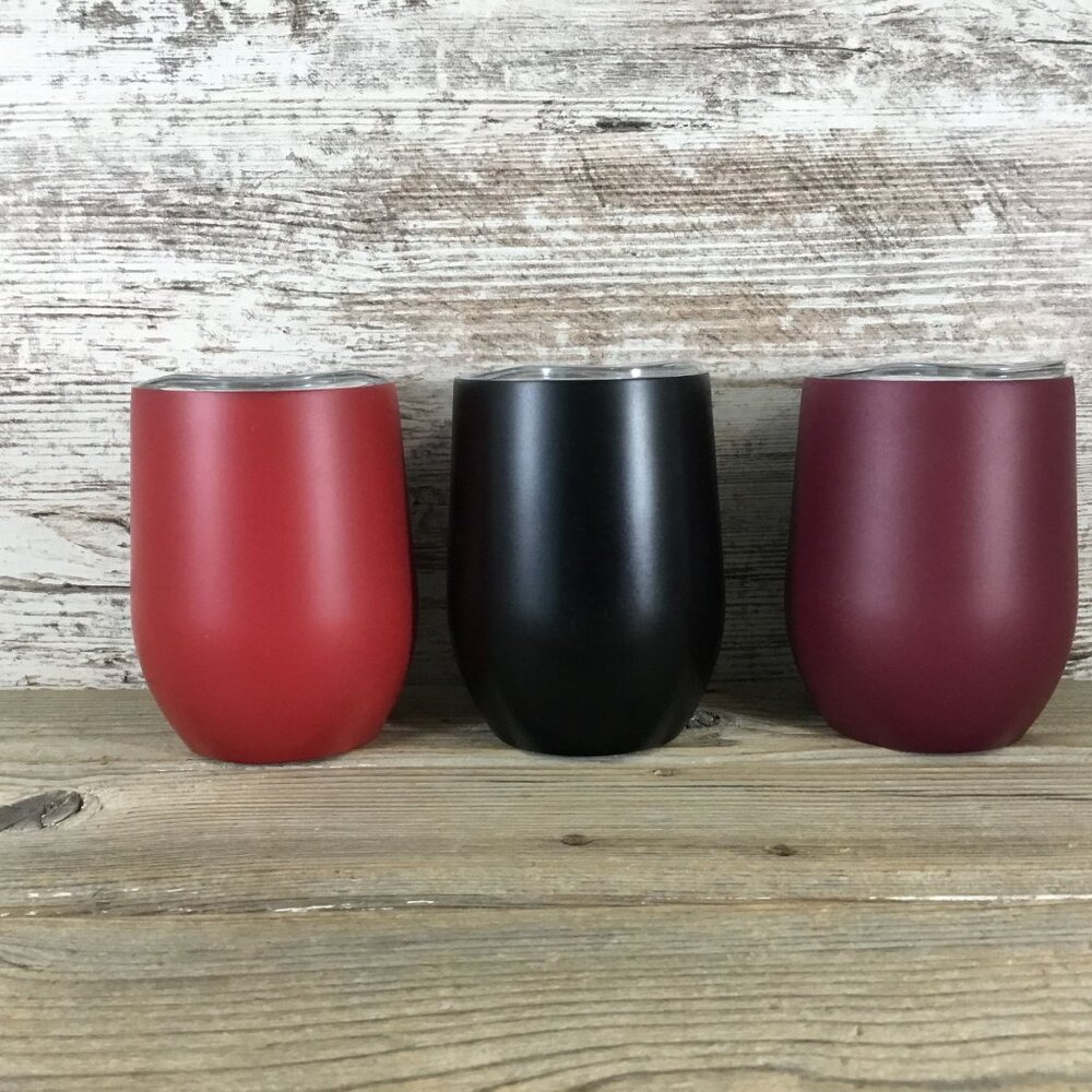 Set of 3 Stemless Wine Tumblers with Lids, Funny Wine Sayings, Laser Engraved - Picture 5 of 8
